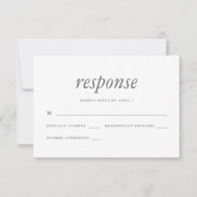 Einfache und minimale Blue Wedding Rsvp Reaktion
