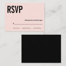 Einfache und minimale rosa Typografie Hochzeit RSV