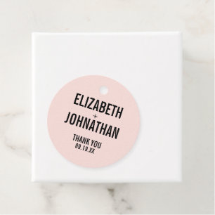 Einfache und minimale rosa Typografie Hochzeit Vie Geschenkanhänger