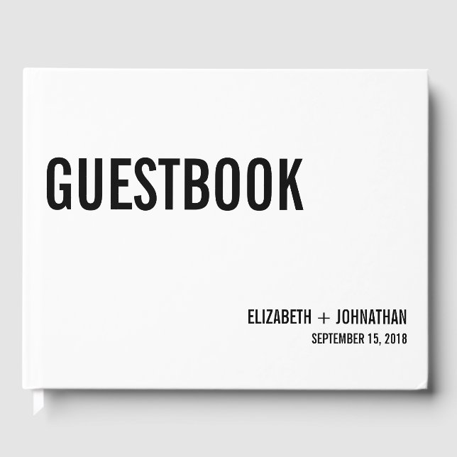 Einfache und minimale Typografie - Gästebuch (Vorderseite)