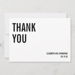 Einfache und minimale Typografie-Hochzeit Dankesch Dankeskarte