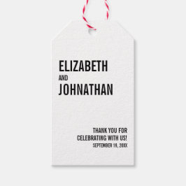 Einfache und minimale Typografie Hochzeit Vielen D Geschenkanhänger