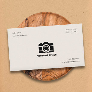 Einfache und Minimalistische Fotografen Visitenkarte