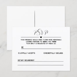 Einfache und Minimalistische RSVP-Karte Einladungspostkarte