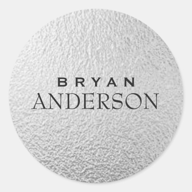 Einfache und moderne Berufliche Stickerei Runder Aufkleber (Vorderseite)