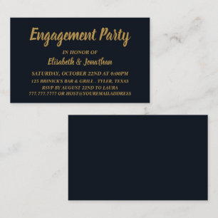 Einfache und moderne Blue/Gold-Engagement-Party-Ti Visitenkarte
