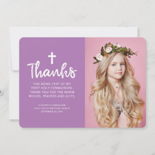 Einfache und moderne Foto Cross Kommunion Vielen D Dankeskarte