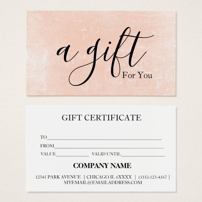 Einfache und moderne Geschenkgutschrift (Vorne & Hinten)