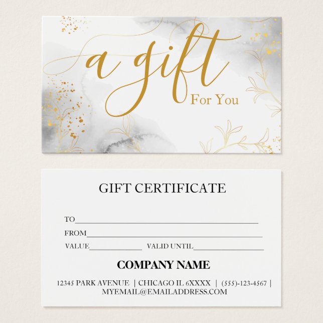 Einfache und moderne Geschenkgutschrift (Vorne & Hinten)