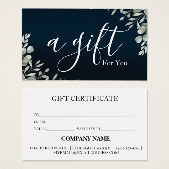 Einfache und moderne Geschenkgutschrift (Vorne & Hinten)