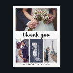Einfache und moderne Hochzeit Vielen Dank | 4 FOTO Postkarte<br><div class="desc">Diese schlichten und stilvollen Hochzeitsdanken sind mit einer trendigen schwarzen Typografie auf weißem Hintergrund ausgestattet,  mit Platz für vier Ihrer persönlichen Fotos.</div>