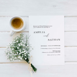 Einfache und moderne Hochzeit zeitgenössischer Fot Einladung