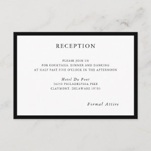 Einfache und moderne Hochzeits-Empfangs-Karte Begleitkarte