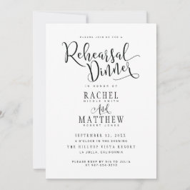 Einfache und moderne Hochzeitsfeier Probe Einladun Einladung