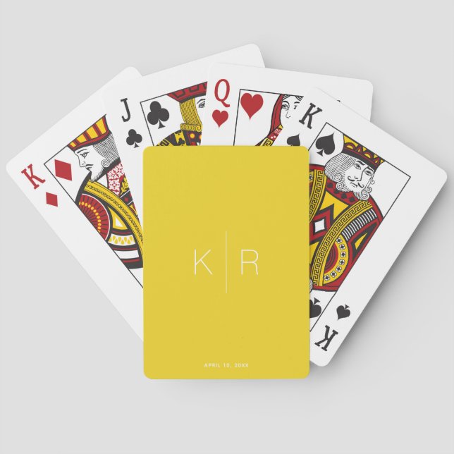 Einfache und moderne Monogram, gelb Spielkarten (Rückseite)