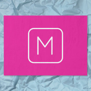Einfache und moderne Monogramm   Rosa und Weiß Seidenpapier