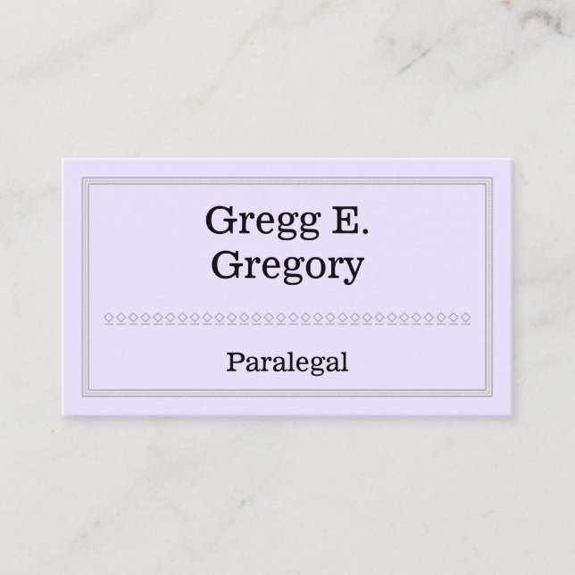 Einfache und moderne Paralegal Business Card Visitenkarte (Vorderseite)