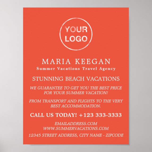 Einfache und moderne Reiseagentur Werbung Poster (Vorne)