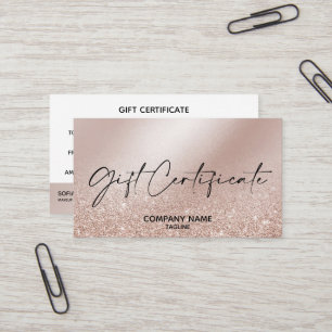 Einfache und moderne Rose Gold Certificate-Geschen Visitenkarte