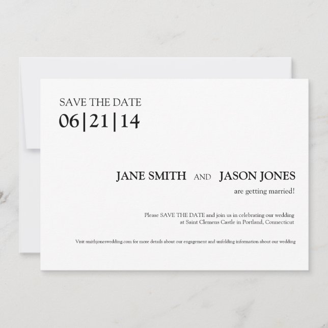 Einfache und moderne Save the Date-Einladung Date (Vorderseite)
