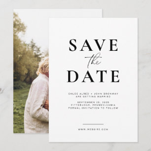 Einfache und moderne Save-the-Date-Karte mit Foto Einladung