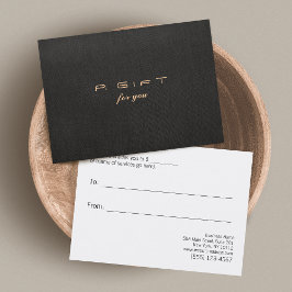 Einfache und moderne schwarze Geschenkgutschrift Rabattkarte