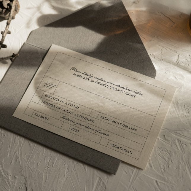 Einfache und moderne Vintage Etikettenwahl RSVP Karte (Von Creator hochgeladen)