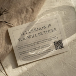 Einfache und moderne Vintage QR-Kennzeichnung RSVP Karte