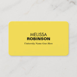 Einfache und moderne Yellow Graduate Student Telefonnummerkarte