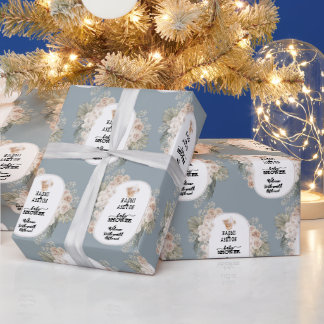 Einfache und Niedliche Babydusche Geschenkpapier