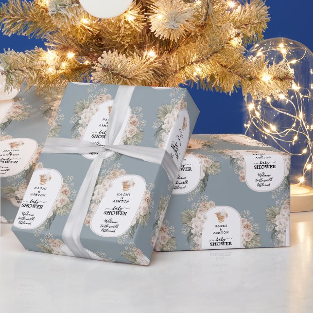 Einfache und Niedliche Babydusche Geschenkpapier (Feiertage)