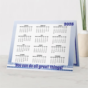 Einfache und Niedliche Kalender 2025 Faltkarte Karte