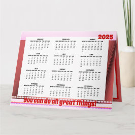 Einfache und Niedliche Kalender 2025 Faltkarte Karte