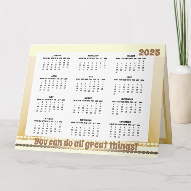 Einfache und Niedliche Kalender 2025 Faltkarte Karte (Vorderseite)