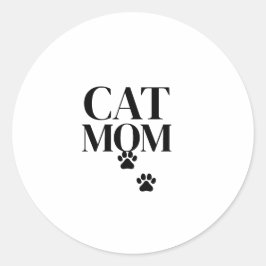 Einfache und niedliche Katzenmutter Runder Aufkleber