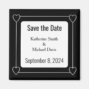 Einfache und romantische Herzen Save the Date Hoch Magnet