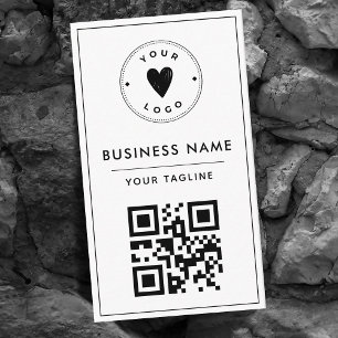 Einfache und saubere schwarze und weiße QR-Logos - Visitenkarte