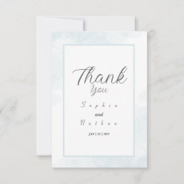 Einfache und schicke blaue Wasserfarbe Danke Karte