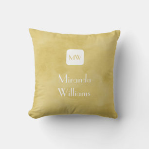 Einfache und schicke Goldenrod Gelbe Monogramm und Kissen