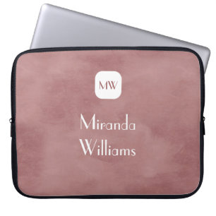 Einfache und schicke rosa braune Monogramm mit Nam Laptopschutzhülle
