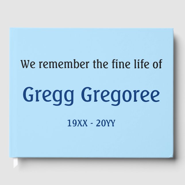 Einfache und Schlichte Begräbnisbroschüre Gästebuch (Vorderseite)