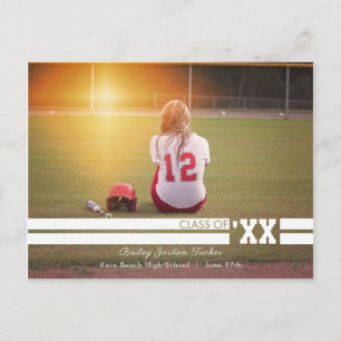 Einfache und sportliche Abschluss Foto Ankündigung Postkarte