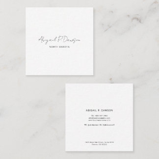 Einfache Unternehmens- Corporate Custom-Schrift Quadratische Visitenkarte