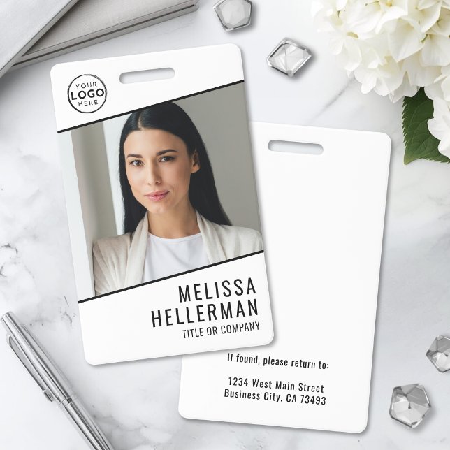 Einfache Unternehmenslogo-Mitarbeiter-ID Ausweis (Simple Company Logo Employee ID Badge)