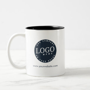 Einfache Unternehmenslogo- und Website-Firma Zweifarbige Tasse