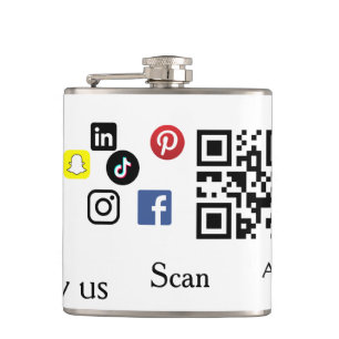 Einfache Unternehmenswebsite Barcode QR-Code Flachmann