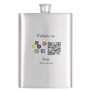 Einfache Unternehmenswebsite Barcode QR-Code Flachmann