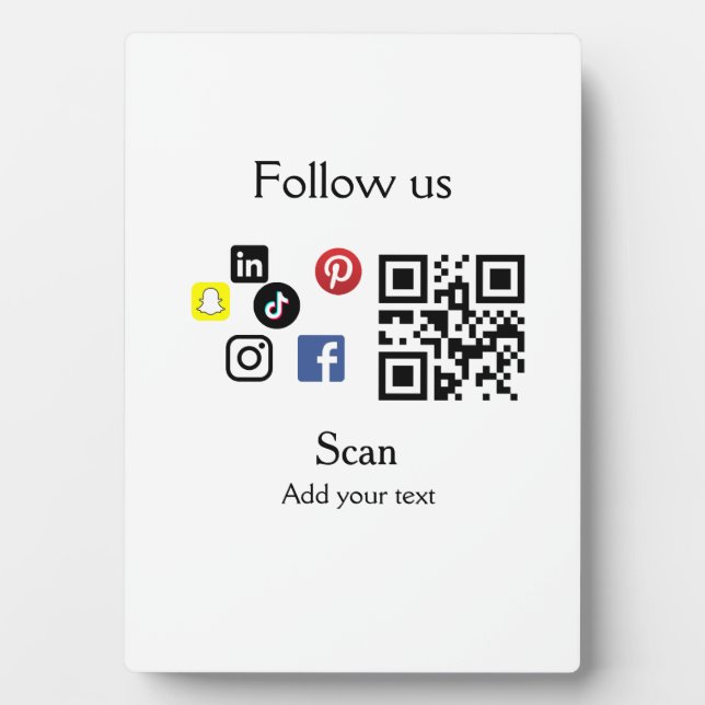 Einfache Unternehmenswebsite Barcode QR-Code Fotoplatte (Vorderseite)