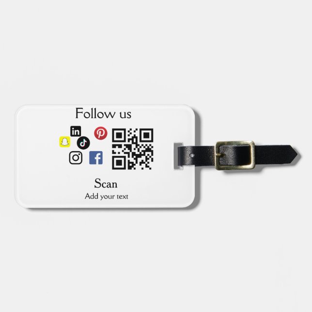 Einfache Unternehmenswebsite Barcode QR-Code Gepäckanhänger (Vorderseite horizontal)