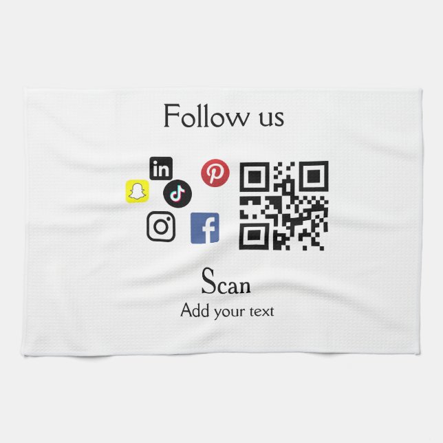 Einfache Unternehmenswebsite Barcode QR-Code Geschirrtuch (Horizontal)